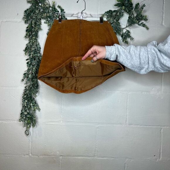 Brandon Thomas | women tan leather mini pencil skirt - Picture 8 of 13